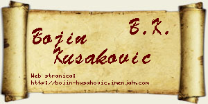 Bojin Kušaković vizit kartica